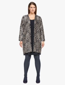 Manon Baptiste Diana ornate jacquard coat  Dark-Blue / Silver