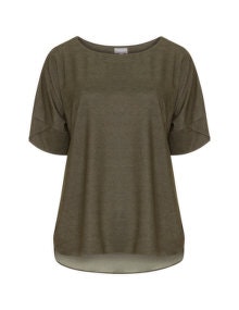 Yoona Gathered effect sleeve top  Khaki-Green