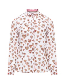 Eterna Printed fitted shirt White / Red