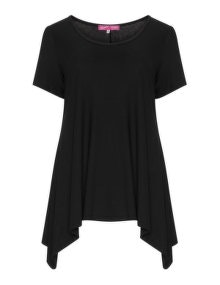 Mat Handkerchief hem top Black