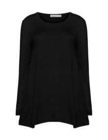 Isolde Roth Fine knit cotton blend sweater Black
