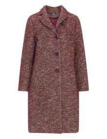 navabi Bouclé wool and alpacacoat Bordeaux-Red