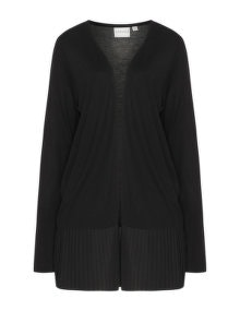 Junarose Pleated hem jersey cardigan  Black