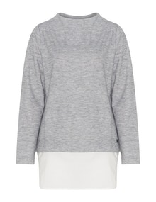 Frapp Two in one effect sweatshirt  Grey / White