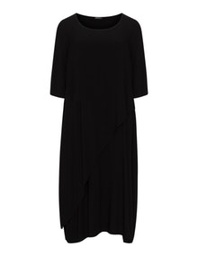 Grizas Layered crêpe dress Black