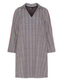 Mat Checked dress  Black / Cream