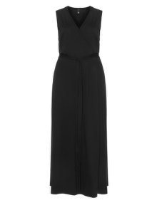 Manon Baptiste Jersey maxi wrap dress Black