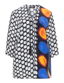 Verpass Printed tie neck blouse Blue / Multicolour