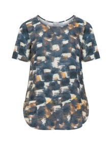 Yoona Watercolour print top Dark-Blue / Curcuma