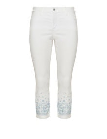 NYDJ Embroidered slim fit jeans  White / Light-Blue