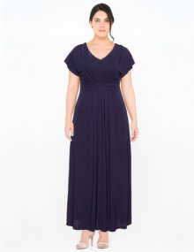 navabi V-neck jersey maxi dress Dark-Blue