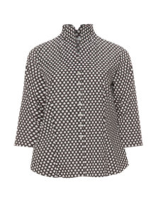 Eterna Polka dot cotton blouse Black / Cream