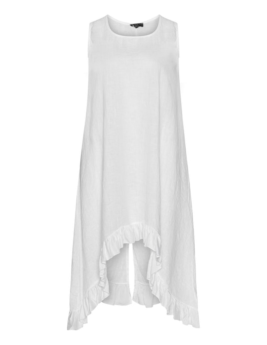 Vento Maro Linen raised hem dress White