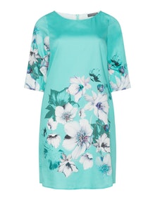 5 Hearts Floral print dress Turquoise / White