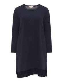 Isolde Roth Dotted fine knit jumper dress Dark-Blue