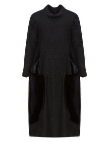 Vento Maro Mixed fabric midi dress Black