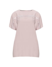 Triangle Satin-front jersey top Pink
