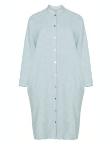 Isolde Roth Cotton linen-blend shirt dress  Smoky-Blue