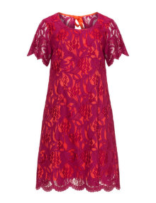 Manon Baptiste Floral lace dress Pink / Orange