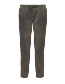 Highlevel BYC Drawstring leather trousers Khaki-Green
