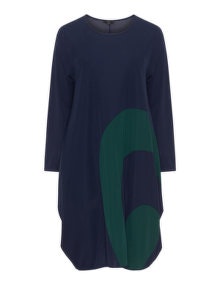 Vento Maro Graphic print dress Dark-Blue / Green