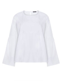 Jette Flared sleeve cotton top  White