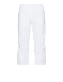 Adia Cropped cotton trousers White