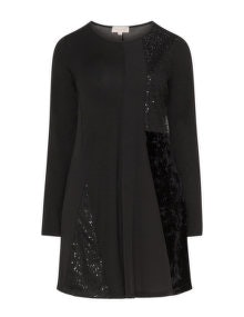 Isolde Roth Embellished material mix top  Black