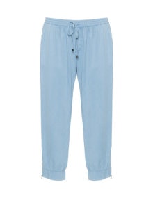 Open End Tapered loose fit lyocell trousers Light-Blue