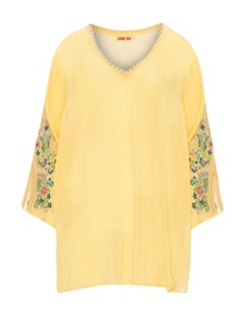 Johnny Was Embroidered sleeve tunic  Yellow