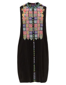 Johnny Was Embroidered sleeveless dress  Black / Multicolour