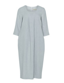 Isolde Roth Cotton linen-blend cocoon dress Smoky-Blue