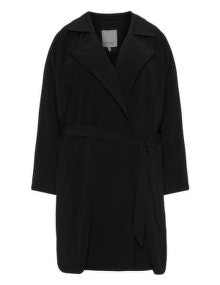 Zhenzi Crêpe georgette-blend coat Black