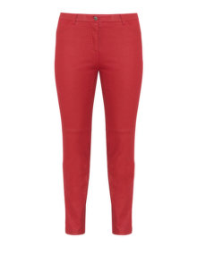 Samoon Coated straight fit trousers Red
