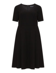 Manon Baptiste Flared skirt jersey dress  Black