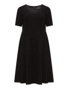Manon Baptiste Flared skirt jersey dress  Black