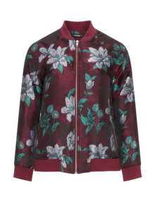 Manon Baptiste Floral bomber jacket Bordeaux-Red / Multicolour