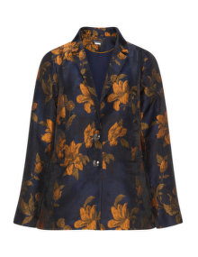 Manon Baptiste Floral print jacquard jacket  Dark-Blue / Orange