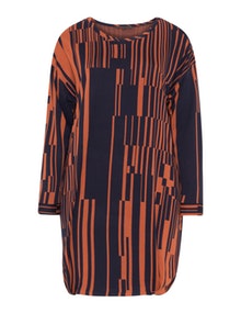 Exelle Graphic print oval cut tunic  Orange / Black