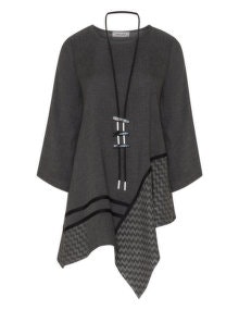 zedd plus Asymmetric patterned top and necklace Black / Grey