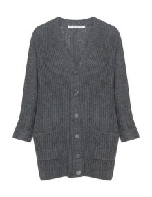 Mansted Ribbed knit cardigan Grey