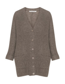 Mansted Ribbed knit cardigan Taupe-Grey