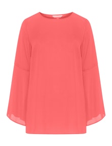 Baylis and May Trumpet sleeve chiffon top Red