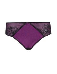 Deesse Two-tone mesh and lace knickers Black / Dark-Purple