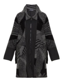 Transparente Material-blend A-line jacket  Black / Grey