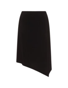 Yoek Asymmetric midi skirt  Black