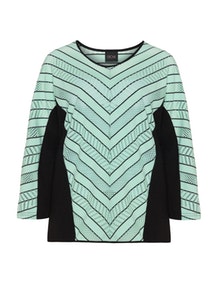 Choise Two tone cut out sweater Mint / Black