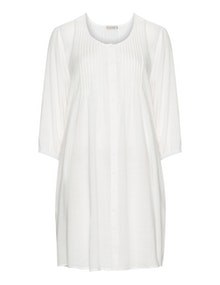 Gozzip Long linen-cotton blouse Ivory-White