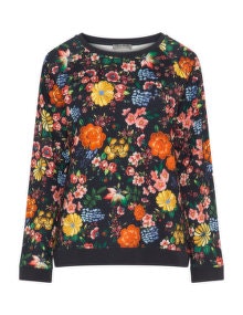 Open End Embellished floral print sweatshirt  Multicolour