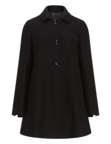 Persona Flared wool-blend coat  Black